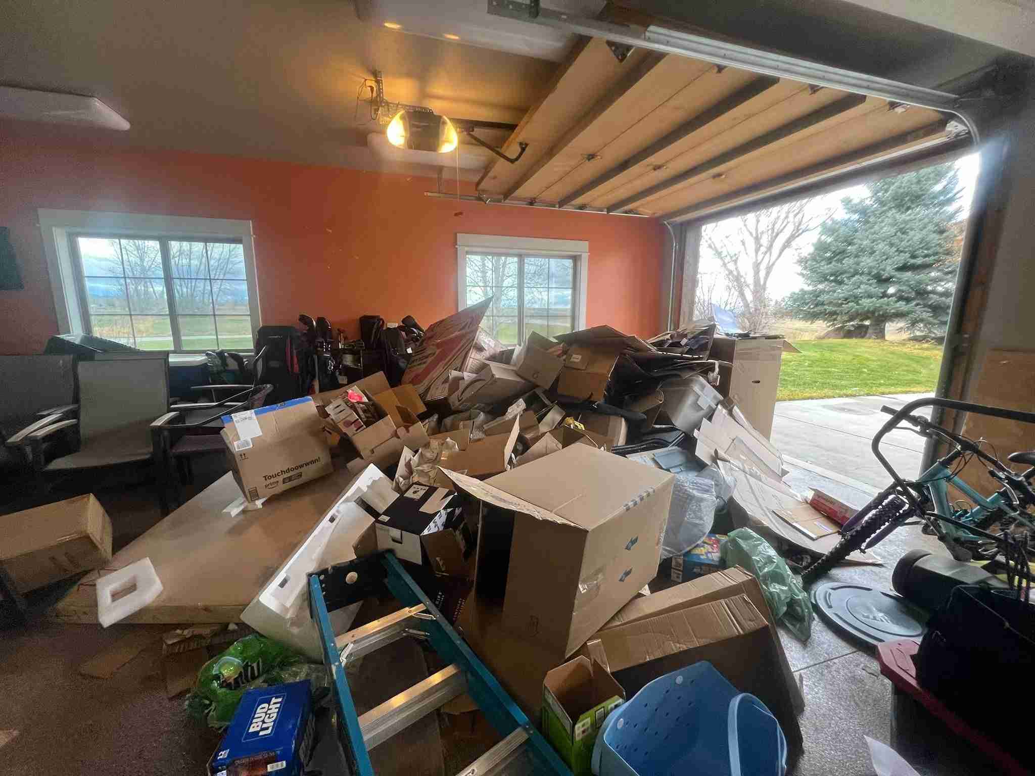 Garage cleanout service in Bozeman MT by Junk in the Trunk